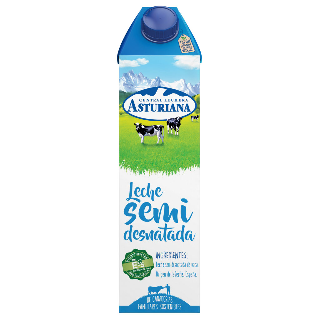 Brik Leche semidesnatada plant based Central Lechera Asturiana